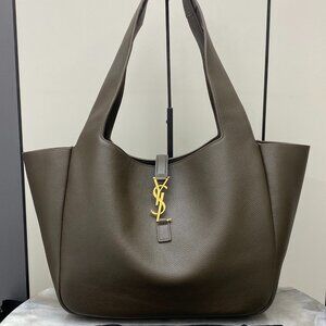 YSL Olive Leather Hobo Bag